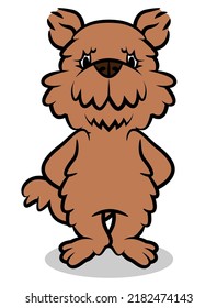 Cartoon illustration of Cute Airedale Terrier Dog standing, best for sticker, logo, and mascot for Pet Shop