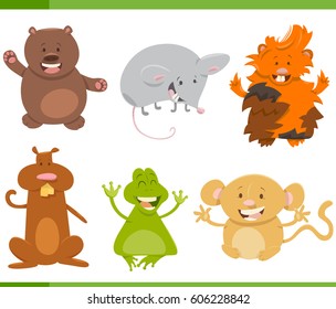 Cartoon Illustration of Cute Animal Characters Collection