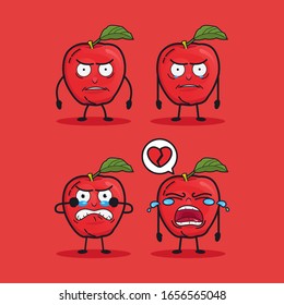 cartoon illustration with cute apples cartoon design
