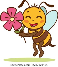 Ilustración De Caricaturas De Abejas Cutas