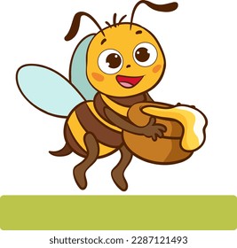 Ilustración De Caricaturas De Abejas Cutas