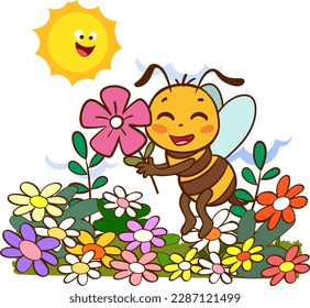 Cartoon Illustration Of Cute Bees