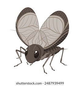 A cartoon illustration of a cute bell cricket