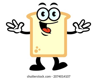 Cartoon Illustration of cute Bread standing and greeting, best for mascot, logo, and sticker for bakery