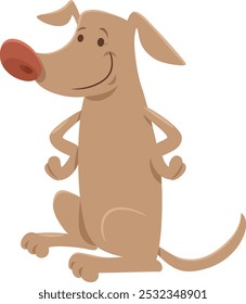 Cartoon illustration of cute brown dog animal character