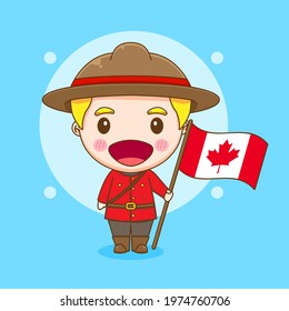Cartoon illustration of cute Canadian character