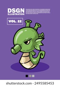 Cartoon illustration of a  cute chibi vector, good for use for printed t-shirts and displays