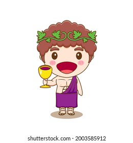 cartoon illustration of cute dionysus character