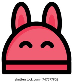 
Cartoon illustration of Cute Easter Bunny Face Vector Icon. Easter rabbit symbol

