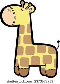 
cartoon illustration of a cute giraffe-shaped stuffed animal