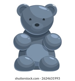 Cartoon illustration of a cute gummy bear candy sitting down with a smile