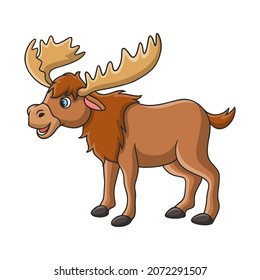cartoon illustration cute happy cool elk