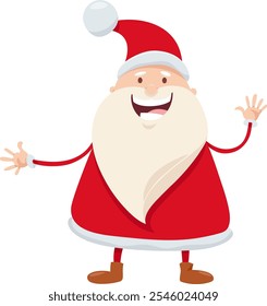 Ilustración de dibujos animados del lindo personaje feliz de Santa Claus en el tiempo de Navidades