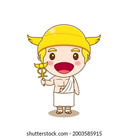 cartoon illustration of cute hermes character