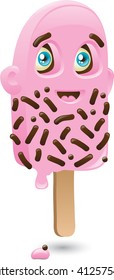 Cartoon Illustration of Cute Ice Cream