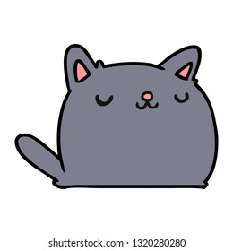 cartoon illustration of cute kawaii cat