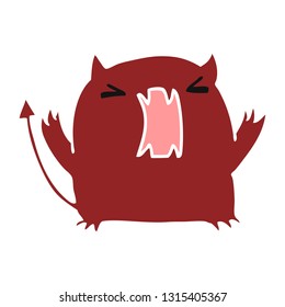 ilustración de un lindo demonio kawaii