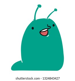 Cartoon Illustration Cute Kawaii Slug Stock Vector (Royalty Free ...