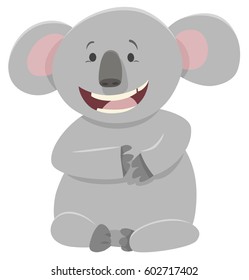 Cartoon Illustration of Cute Koala Bear Animal Character