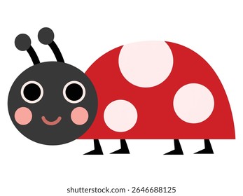 Cartoon Illustration of a Cute Ladybug