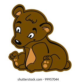 cartoon illustration of cute little bear