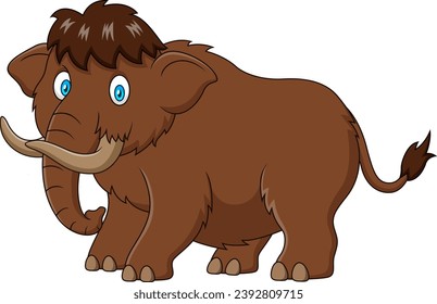 Cartoon illustration of a cute mammoth