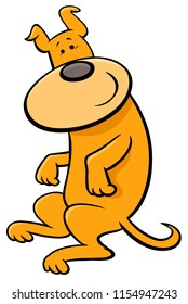 Cartoon Illustration of Cute Puppy or Dog Funny Animal Character