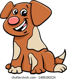 Cartoon Illustration of Cute Puppy or Dog Animal Character