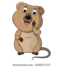 Cartoon Illustration of a Cute Quokka