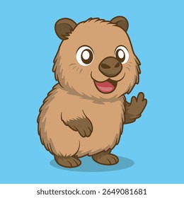 Cartoon Illustration of a Cute Quokka