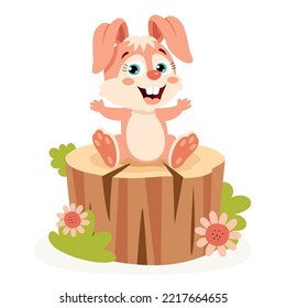 Cartoon Illustration Of Cute Rabbit