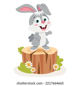 Cartoon Illustration Of Cute Rabbit