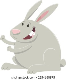 Cartoon illustration of cute rabbit comic animal character