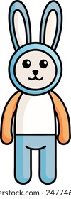 Cartoon Illustration of Cute Rabbit Mascot Animal Character