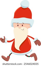 Ilustración de dibujos animados del lindo personaje de Santa Claus en el tiempo de Navidades