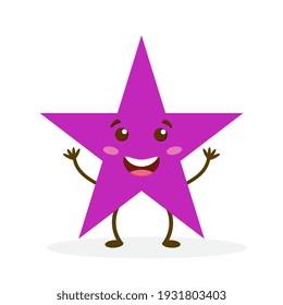 Cartoon Illustration of a Cute Shining Star Character