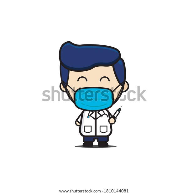 Cartoon Illustration Cute Smiling Doctor Isolated Stock Vector (royalty 