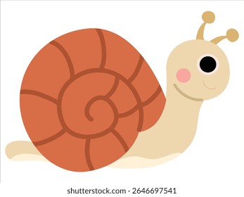 Cartoon Illustration of a Cute Snail