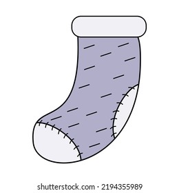 Cartoon Illustration of Cute Sock