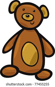 cartoon illustration of cute teddy bear toy