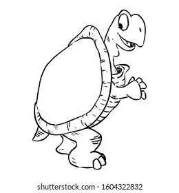 Cartoon illustration of a cute tortoise turtle. Comic style pet illustration