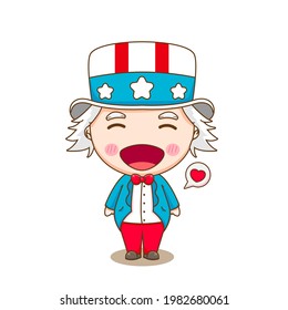 Cartoon illustration of cute Uncle Sam Character