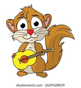 Cartoon Illustration of a Cute Xerus