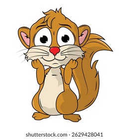 Cartoon Illustration of a Cute Xerus