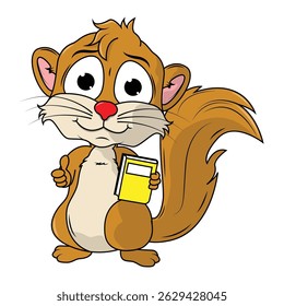 Cartoon Illustration of a Cute Xerus
