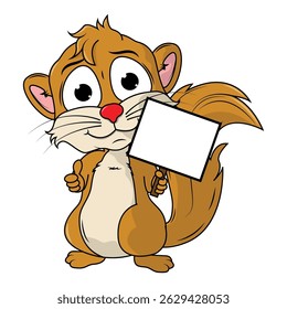 Cartoon Illustration of a Cute Xerus