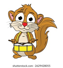 Cartoon Illustration of a Cute Xerus