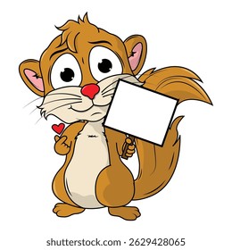 Cartoon Illustration of a Cute Xerus