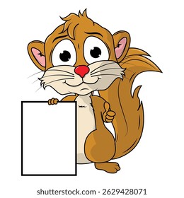 Cartoon Illustration of a Cute Xerus