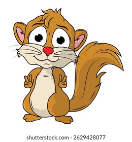 Cartoon Illustration of a Cute Xerus